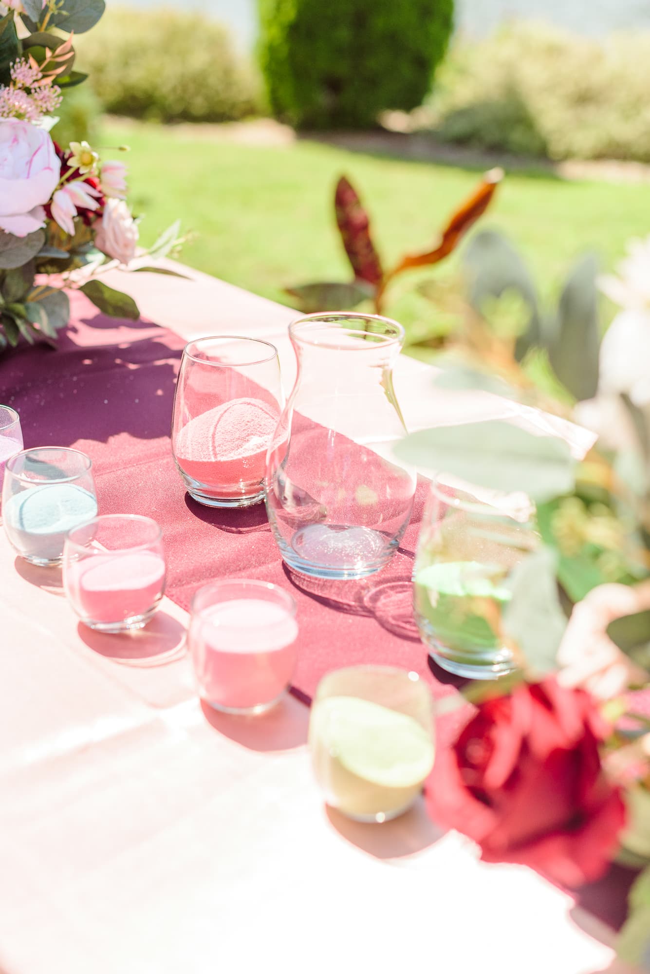 Colonel Francis Beatty Park wedding with a colorful sand ceremony,